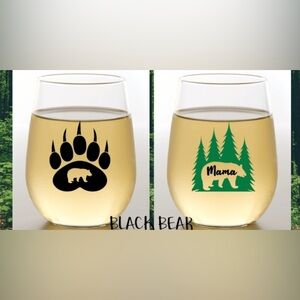 Mama Bear Stemless Shatterproof Wine Glasses (2 Pack)